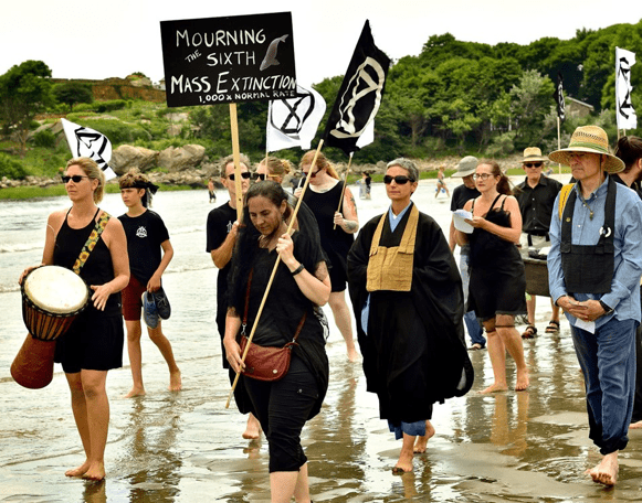 Zen Center North shore members and guiding teacher Joan Amaral participated in a Climate Funeral in August 2019
