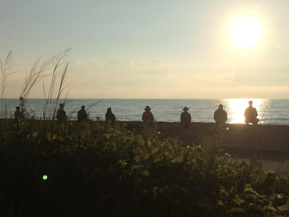 Zazen by the shore of Lake Michigan